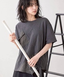 異素材切替アシメTシャツ