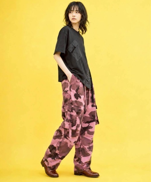 KAMINARI_TOKIO（カミナリトキオ）の「異素材切替アシメTシャツ（Tシャツ/カットソー・レディース・チャコールグレー/ブラック・FREE）」の11枚目の写真