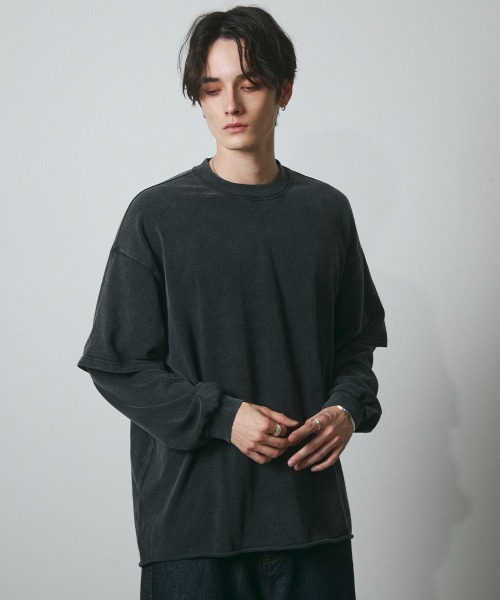 DAZE（デイズ）の「フェイクレイヤード ロングスリーブTシャツ（Tシャツ/カットソー・メンズ・ブラック系・SMALL/MEDIUM/LARGE/X-LARGE）」の3枚目の写真