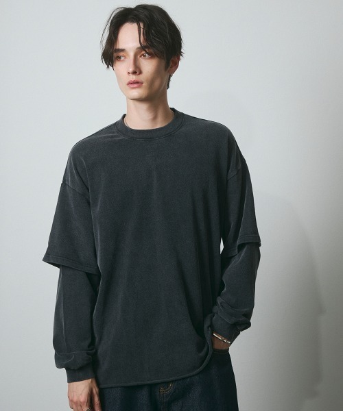 DAZE（デイズ）の「フェイクレイヤード ロングスリーブTシャツ（Tシャツ/カットソー・メンズ・ブラック系・SMALL/MEDIUM/LARGE/X-LARGE）」の5枚目の写真