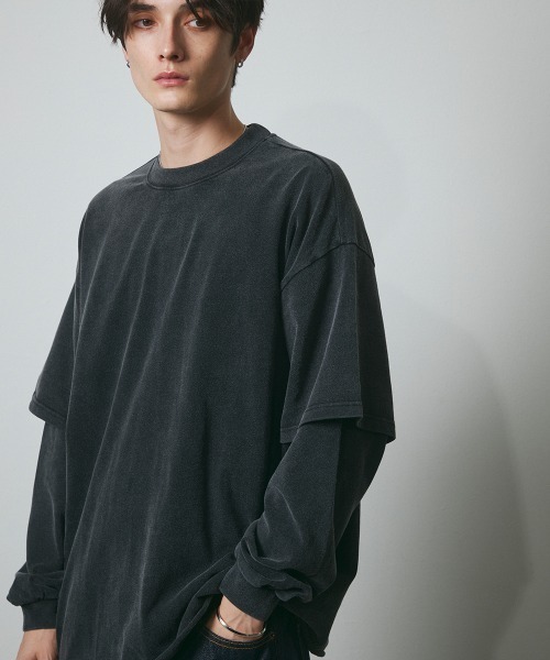 DAZE（デイズ）の「フェイクレイヤード ロングスリーブTシャツ（Tシャツ/カットソー・メンズ・ブラック系・SMALL/MEDIUM/LARGE/X-LARGE）」の13枚目の写真