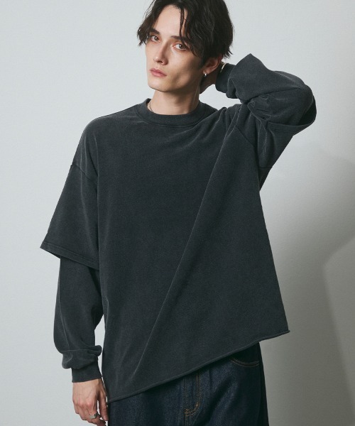 DAZE（デイズ）の「フェイクレイヤード ロングスリーブTシャツ（Tシャツ/カットソー・メンズ・ブラック系・SMALL/MEDIUM/LARGE/X-LARGE）」の16枚目の写真