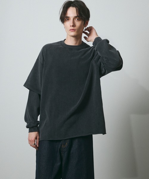 DAZE（デイズ）の「フェイクレイヤード ロングスリーブTシャツ（Tシャツ/カットソー・メンズ・ブラック系・SMALL/MEDIUM/LARGE/X-LARGE）」の17枚目の写真