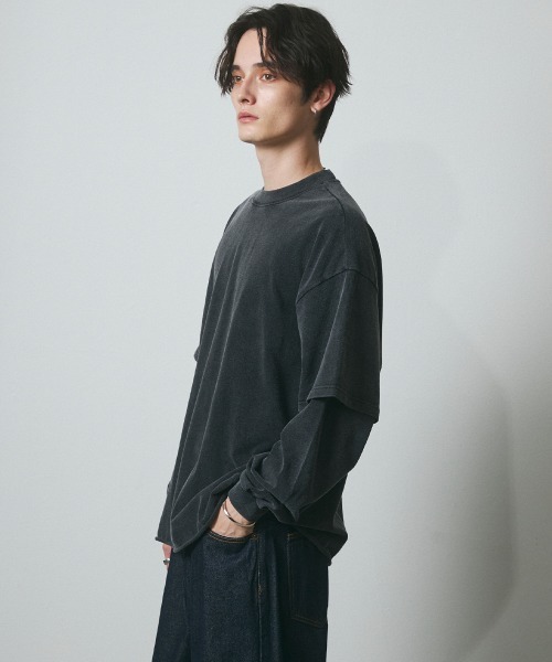 DAZE（デイズ）の「フェイクレイヤード ロングスリーブTシャツ（Tシャツ/カットソー・メンズ・ブラック系・SMALL/MEDIUM/LARGE/X-LARGE）」の18枚目の写真