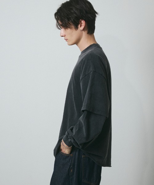 DAZE（デイズ）の「フェイクレイヤード ロングスリーブTシャツ（Tシャツ/カットソー・メンズ・ブラック系・SMALL/MEDIUM/LARGE/X-LARGE）」の19枚目の写真