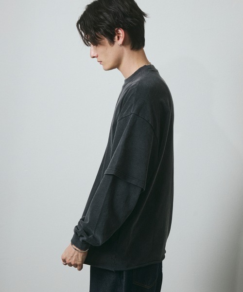 DAZE（デイズ）の「フェイクレイヤード ロングスリーブTシャツ（Tシャツ/カットソー・メンズ・ブラック系・SMALL/MEDIUM/LARGE/X-LARGE）」の20枚目の写真