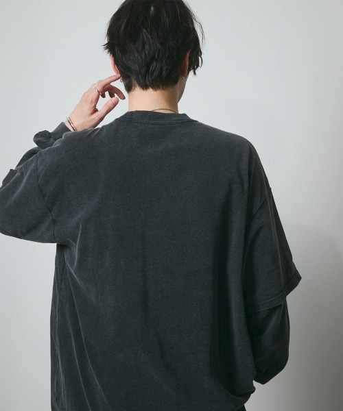 DAZE（デイズ）の「フェイクレイヤード ロングスリーブTシャツ（Tシャツ/カットソー・メンズ・ブラック系・SMALL/MEDIUM/LARGE/X-LARGE）」の22枚目の写真