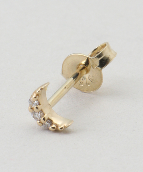 EDIT. FOR LULU(エディットフォールル)の「【Otiumberg./オティウムバーグ】 Diamond Moon Studs(ピアス(片耳用)・レディース・ゴールド・FREE)」の1枚目の写真