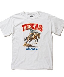 Ol' Basics(オール・ベーシックス) 半袖Tシャツ ヴィンテージライク ガーメントダイ カウボーイイラスト ひび割れ クラックプリント Tシャツ 半袖 トップス カットソー アメカジ カジュアル メンズ レディース ユニセックス
