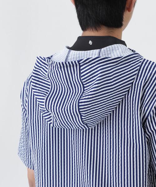 PEARLY GATES(パーリーゲイツ)の「ハイゲージ圧縮サッカー半袖ハーフジップフーディプルオーバー(Tシャツ/カットソー・メンズ・ブルー系その他2・MEDIUM/X-LARGE/LARGE)」の11枚目の写真