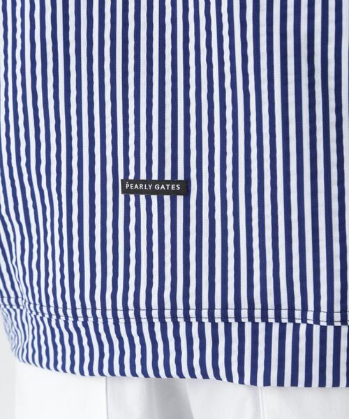 PEARLY GATES(パーリーゲイツ)の「ハイゲージ圧縮サッカー半袖ハーフジップフーディプルオーバー(Tシャツ/カットソー・メンズ・ブルー系その他2・MEDIUM/X-LARGE/LARGE)」の12枚目の写真