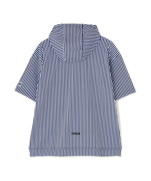 PEARLY GATES(パーリーゲイツ)の「ハイゲージ圧縮サッカー半袖ハーフジップフーディプルオーバー(Tシャツ/カットソー・メンズ・ブルー系その他2・MEDIUM/X-LARGE/LARGE)」の14枚目の写真