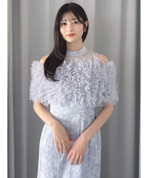 dazzlin（ダズリン）の「チュールショールジャカードドレス（ドレス・レディース・チャコールグレー/ブルー/ピンク・SMALL/MEDIUM）」の19枚目の写真