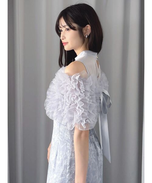 dazzlin（ダズリン）の「チュールショールジャカードドレス（ドレス・レディース・チャコールグレー/ブルー/ピンク・SMALL/MEDIUM）」の18枚目の写真