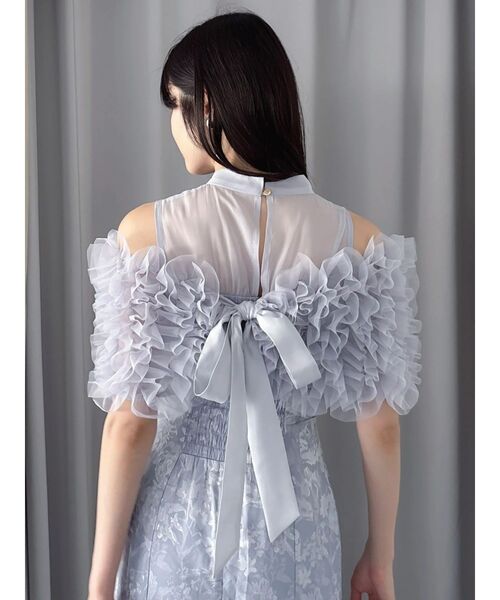 dazzlin（ダズリン）の「チュールショールジャカードドレス（ドレス・レディース・チャコールグレー/ブルー/ピンク・SMALL/MEDIUM）」の17枚目の写真