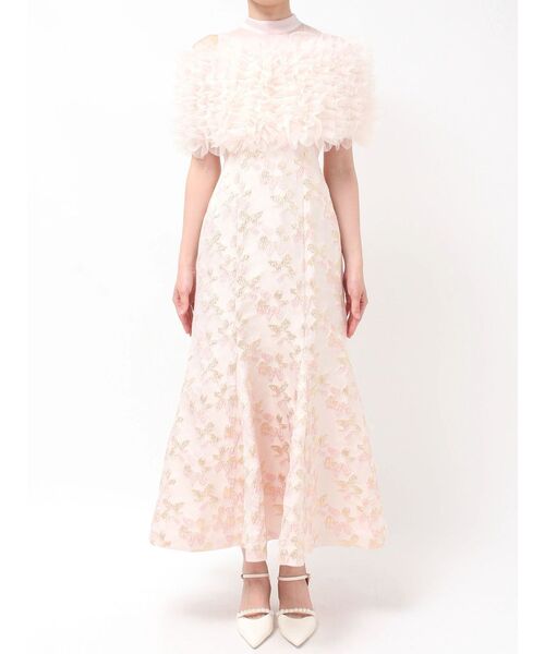 dazzlin（ダズリン）の「チュールショールジャカードドレス（ドレス・レディース・チャコールグレー/ブルー/ピンク・SMALL/MEDIUM）」の10枚目の写真