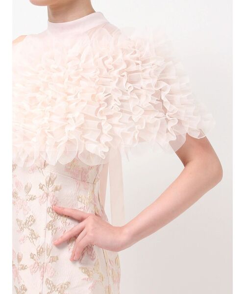dazzlin（ダズリン）の「チュールショールジャカードドレス（ドレス・レディース・チャコールグレー/ブルー/ピンク・SMALL/MEDIUM）」の6枚目の写真