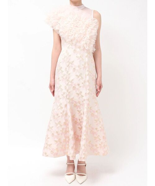 dazzlin（ダズリン）の「チュールショールジャカードドレス（ドレス・レディース・チャコールグレー/ブルー/ピンク・SMALL/MEDIUM）」の4枚目の写真