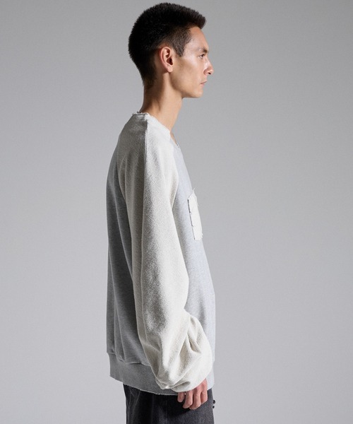GRANCY(グランシー)の「【GRANCY】Reverse Pile Sleeve Sweat PO / リバースパイルスリーブスウェットプルオーバー(スウェット・メンズ・ブラック/グレー・L/M/S)」の4枚目の写真