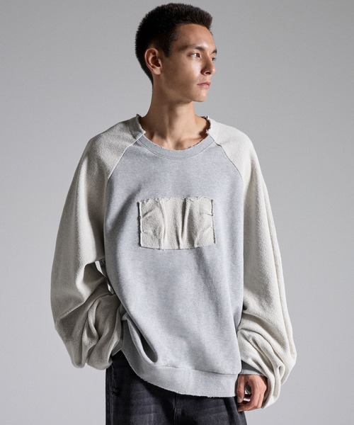 GRANCY(グランシー)の「【GRANCY】Reverse Pile Sleeve Sweat PO / リバースパイルスリーブスウェットプルオーバー(スウェット・メンズ・ブラック/グレー・L/M/S)」の7枚目の写真