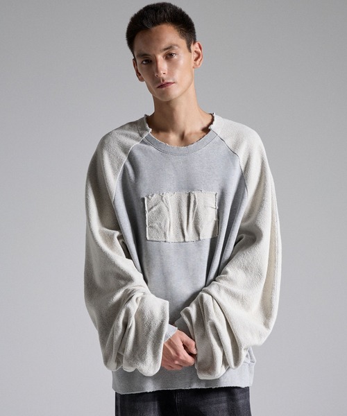 GRANCY(グランシー)の「【GRANCY】Reverse Pile Sleeve Sweat PO / リバースパイルスリーブスウェットプルオーバー(スウェット・メンズ・ブラック/グレー・L/M/S)」の9枚目の写真