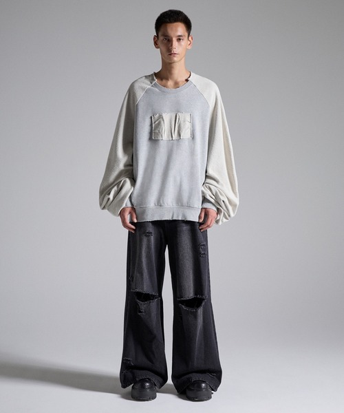 GRANCY(グランシー)の「【GRANCY】Reverse Pile Sleeve Sweat PO / リバースパイルスリーブスウェットプルオーバー(スウェット・メンズ・ブラック/グレー・L/M/S)」の10枚目の写真