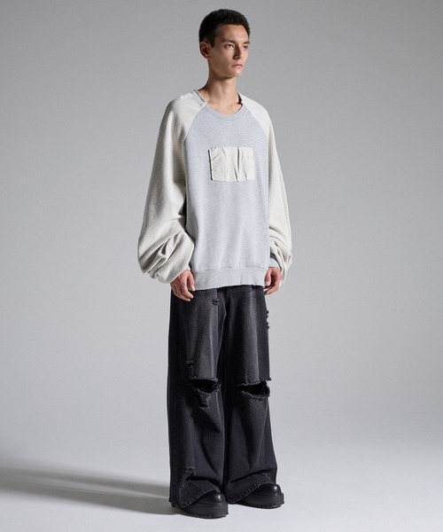 GRANCY(グランシー)の「【GRANCY】Reverse Pile Sleeve Sweat PO / リバースパイルスリーブスウェットプルオーバー(スウェット・メンズ・ブラック/グレー・L/M/S)」の11枚目の写真
