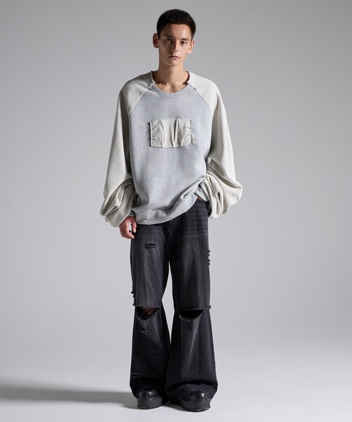 GRANCY(グランシー)の「【GRANCY】Reverse Pile Sleeve Sweat PO / リバースパイルスリーブスウェットプルオーバー(スウェット・メンズ・ブラック/グレー・L/M/S)」の15枚目の写真