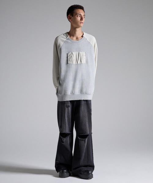GRANCY(グランシー)の「【GRANCY】Reverse Pile Sleeve Sweat PO / リバースパイルスリーブスウェットプルオーバー(スウェット・メンズ・ブラック/グレー・L/M/S)」の16枚目の写真