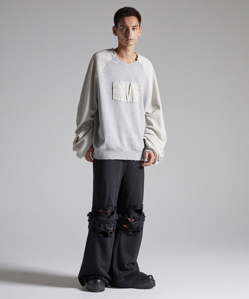 GRANCY(グランシー)の「【GRANCY】Reverse Pile Sleeve Sweat PO / リバースパイルスリーブスウェットプルオーバー(スウェット・メンズ・ブラック/グレー・L/M/S)」の17枚目の写真