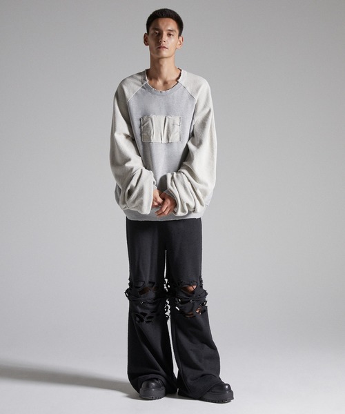 GRANCY(グランシー)の「【GRANCY】Reverse Pile Sleeve Sweat PO / リバースパイルスリーブスウェットプルオーバー(スウェット・メンズ・ブラック/グレー・L/M/S)」の18枚目の写真