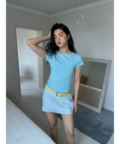 THEPORTA(ザ ポルタ)の「FLORAL JACQUARD MINI SKIRT, BABY BLUE(スカート・レディース・その他・SMALL/MEDIUM)」の2枚目の写真