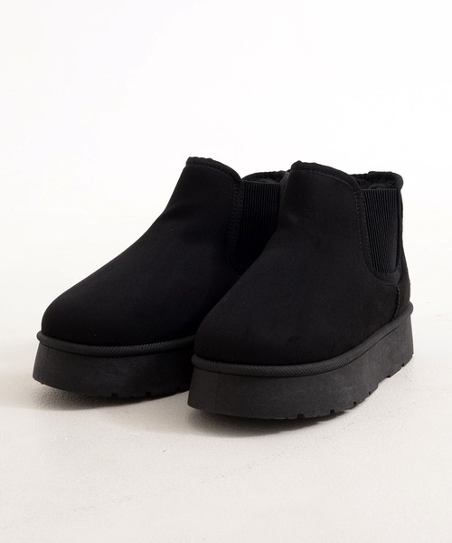 MEI(メイ)の「【MEI メイ】SUEDE LIKE SIDE GORE BOOTS 厚底 スエードライク サイドゴアブーツ(ボアライニング)(ブーツ・レディース・ブラウン/ベージュ/ブラック・S/M/L)」の7枚目の写真