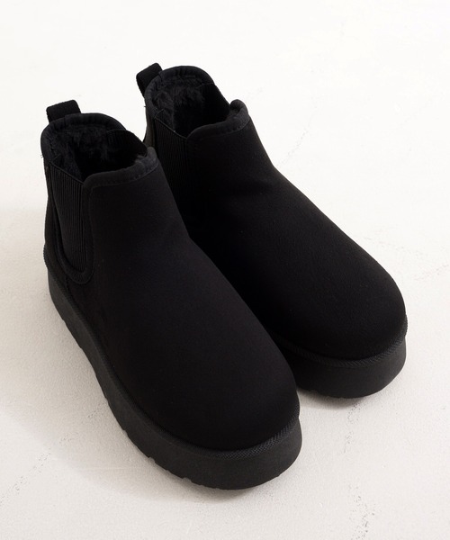 MEI(メイ)の「【MEI メイ】SUEDE LIKE SIDE GORE BOOTS 厚底 スエードライク サイドゴアブーツ(ボアライニング)(ブーツ・レディース・ブラウン/ベージュ/ブラック・S/M/L)」の18枚目の写真