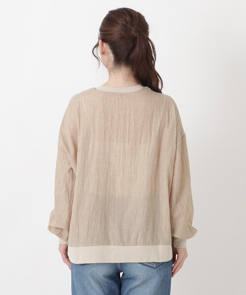 one'sterrace(ワンズテラス)の「リップルシアーリブ切替カーディガン(シャツ/ブラウス・レディース・ベージュ系9/ネイビー系5/グレー系その他7・02)」の16枚目の写真