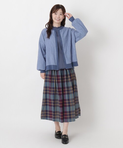 one'sterrace(ワンズテラス)の「リップルシアーリブ切替カーディガン(シャツ/ブラウス・レディース・ベージュ系9/ネイビー系5/グレー系その他7・02)」の11枚目の写真