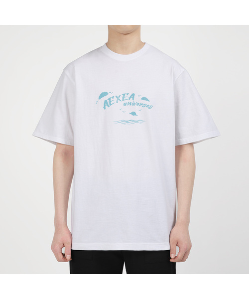 AEXEA(アクシー)の「オーシャンビュー 半袖Tシャツ E05BRD_ABX10280(Tシャツ/カットソー・メンズ・ブラック/グレー系その他/ホワイト/ブルー・L/S/XL/M)」の2枚目の写真