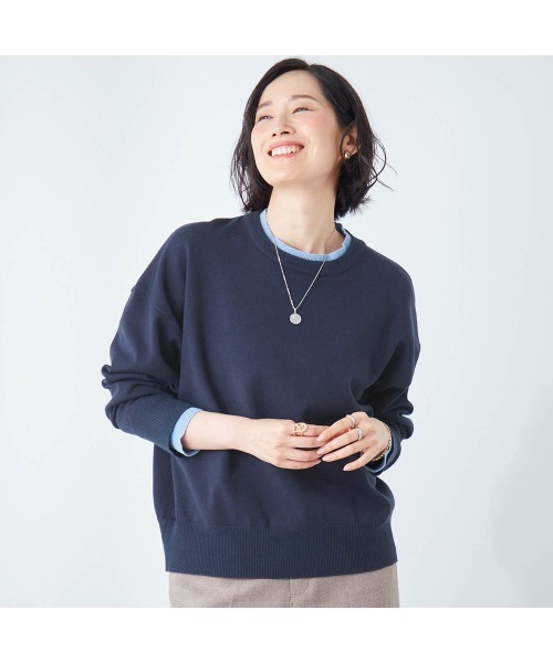 Belle Maison(ベルメゾン)の「配色ニット【乾燥機OK】(ニット/セーター・レディース・キャメル/チャコール/ブルー・S/L/M)」の7枚目の写真
