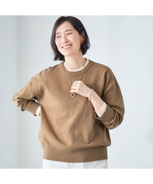 Belle Maison(ベルメゾン)の「配色ニット【乾燥機OK】(ニット/セーター・レディース・キャメル/チャコール/ブルー・S/L/M)」の8枚目の写真