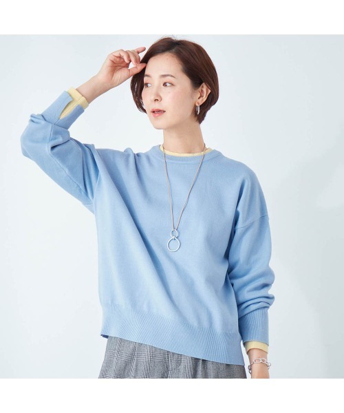 Belle Maison(ベルメゾン)の「配色ニット【乾燥機OK】(ニット/セーター・レディース・キャメル/チャコール/ブルー・S/L/M)」の9枚目の写真