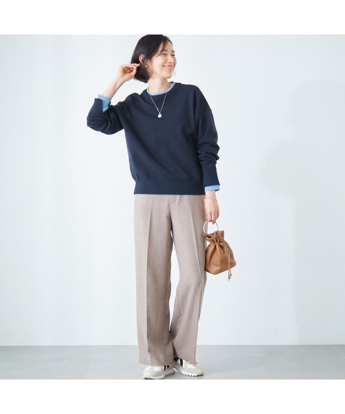 Belle Maison(ベルメゾン)の「配色ニット【乾燥機OK】(ニット/セーター・レディース・キャメル/チャコール/ブルー・S/L/M)」の12枚目の写真