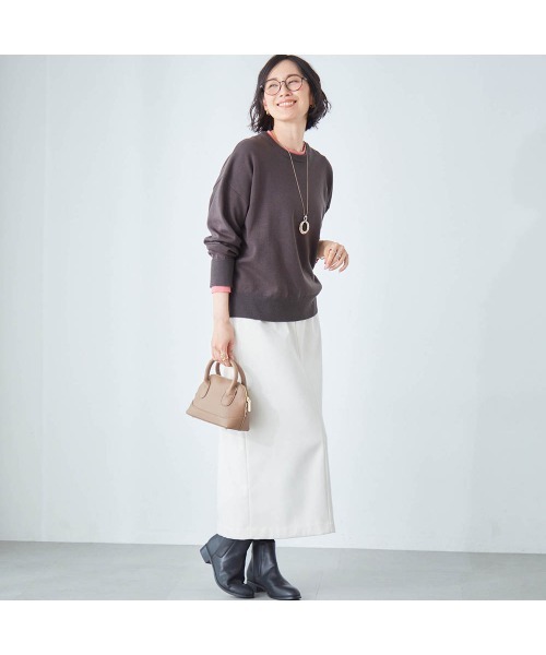 Belle Maison(ベルメゾン)の「配色ニット【乾燥機OK】(ニット/セーター・レディース・キャメル/チャコール/ブルー・S/L/M)」の13枚目の写真