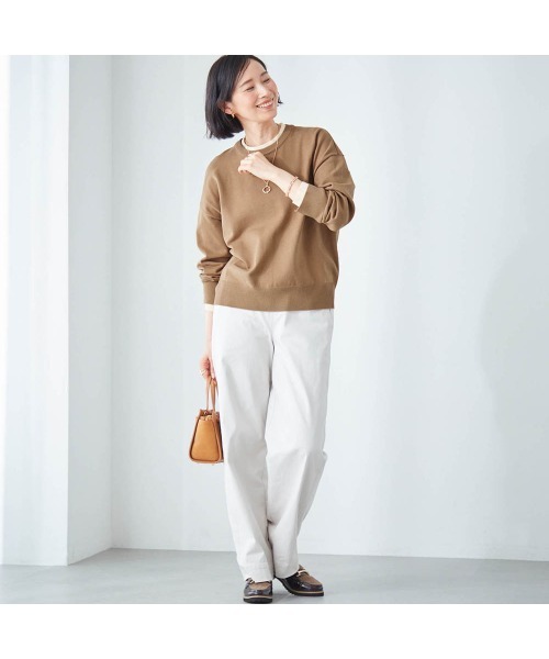 Belle Maison(ベルメゾン)の「配色ニット【乾燥機OK】(ニット/セーター・レディース・キャメル/チャコール/ブルー・S/L/M)」の14枚目の写真