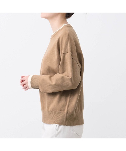 Belle Maison(ベルメゾン)の「配色ニット【乾燥機OK】(ニット/セーター・レディース・キャメル/チャコール/ブルー・S/L/M)」の17枚目の写真