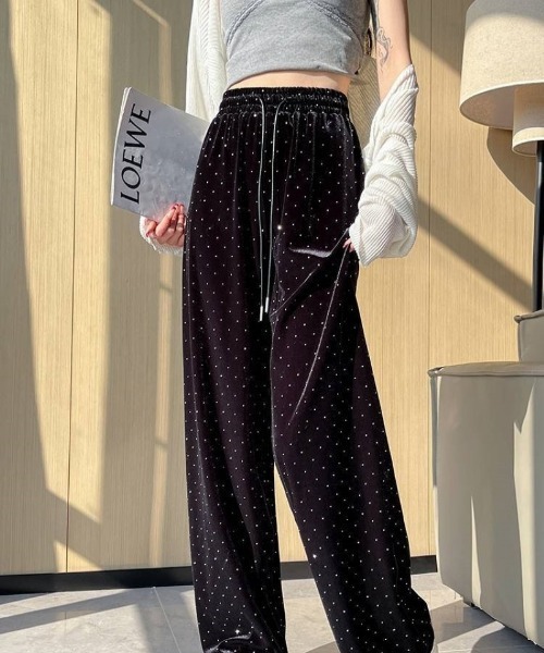 Ritzy(リッツィー)の「ラインストーン ベルベットワイドパンツ(その他パンツ・レディース・ブラック・S)」の10枚目の写真