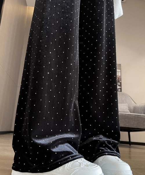 Ritzy(リッツィー)の「ラインストーン ベルベットワイドパンツ(その他パンツ・レディース・ブラック・S)」の12枚目の写真