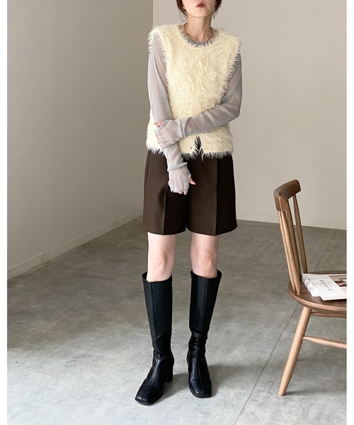 She's Closet(シーズクローゼット)の「長袖 サムホール ラメ シアートップス ロングTシャツ(Tシャツ/カットソー・レディース・グレー/ブラック/ブラウン/モカ/アイボリー/チャコールグレー・FREE)」の12枚目の写真