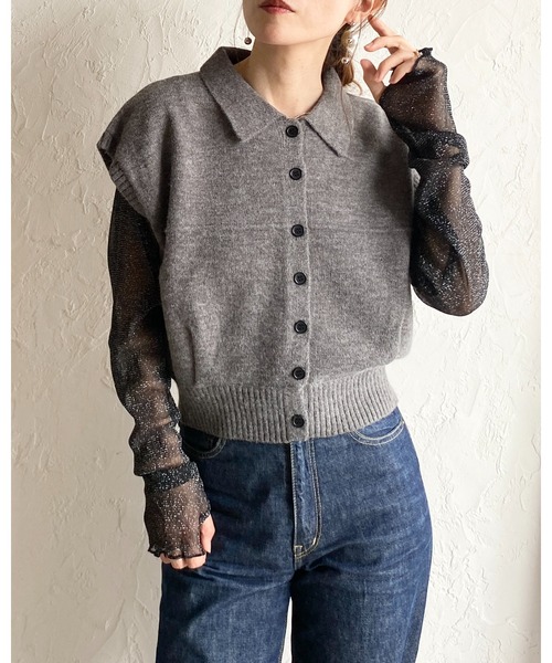 She's Closet(シーズクローゼット)の「長袖 サムホール ラメ シアートップス ロングTシャツ(Tシャツ/カットソー・レディース・グレー/ブラック/ブラウン/モカ/アイボリー/チャコールグレー・FREE)」の22枚目の写真