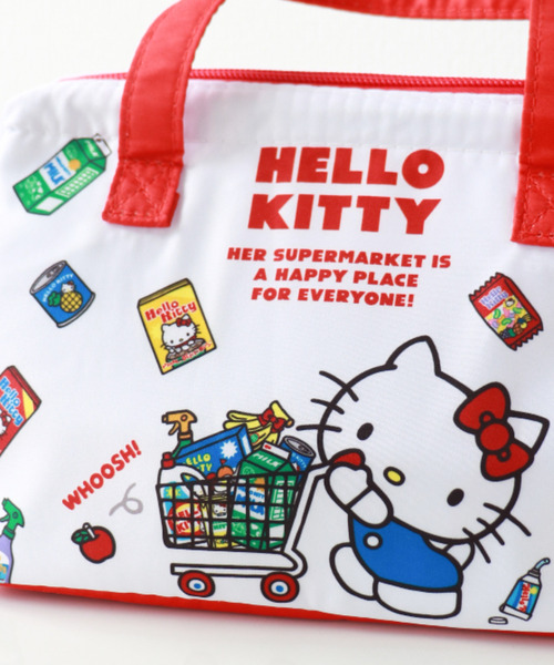 sanrio(サンリオ)の「〈SANRIO/サンリオ〉ハローキティ スーパーマーケット がま口ランチバッグM KGA1(エコバッグ/サブバッグ・レディース・ホワイト×レッド・ONE SIZE)」の3枚目の写真