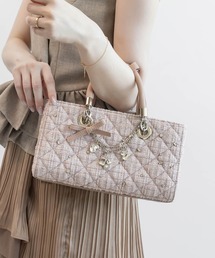 【Special Bag】2WAY チャーム付きビジューキルティングバッグ